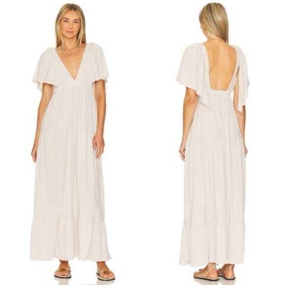 NWT Free People La La Maxi Dress in Salt Size Large